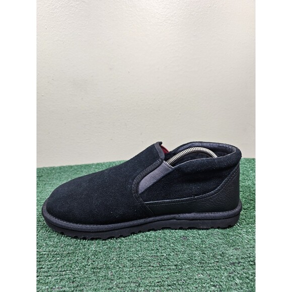 UGG Rakel Black Suede Sheep Wool Men's Size 11 Ankle Slippers Boots S/N 1018906 - Picture 8 of 11